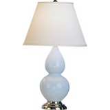 Robert Abbey 22 3/4&quot; Lt. Blue Ceramic and Silver Table Lamp