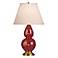 Robert Abbey 22 3/4" Oxblood Red Ceramic and Brass Lamp