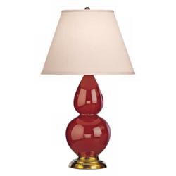 Robert Abbey 22 3/4&quot; Oxblood Red Ceramic and Brass Lamp