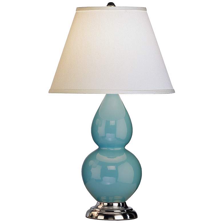 Image 2 Robert Abbey 22 3/4 inch Silver and Egg Blue Ceramic Table Lamp
