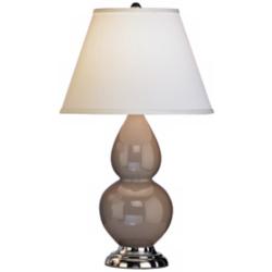 Robert Abbey 22 3/4&quot; Silver and Taupe Brown Ceramic Table Lamp