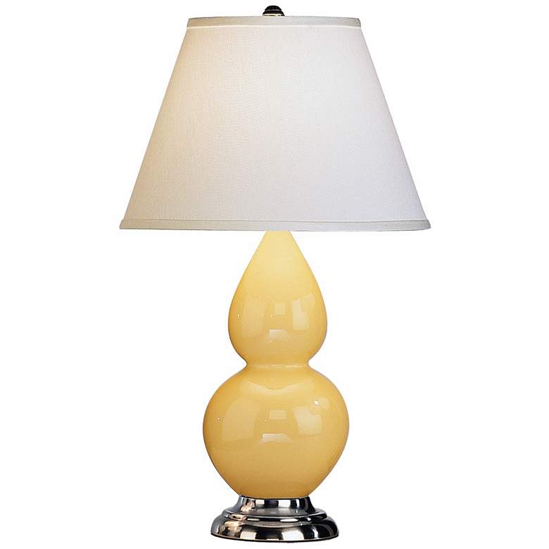 Image 1 Robert Abbey 22 3/4 inch Yellow Ceramic and Silver Table Lamp