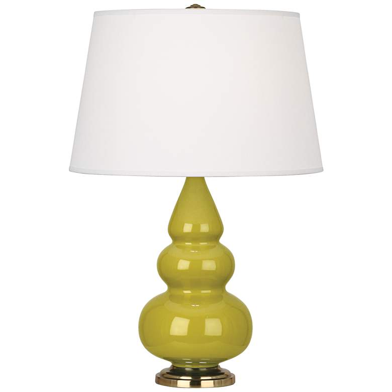 Image 1 Robert Abbey 24 1/2" Triple Gourd Citron Green Ceramic Table Lamp