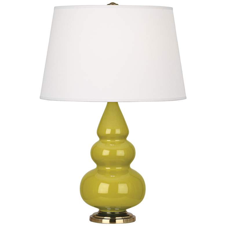 Image 1 Robert Abbey 24 1/2 inch Triple Gourd Citron Green Ceramic Table Lamp