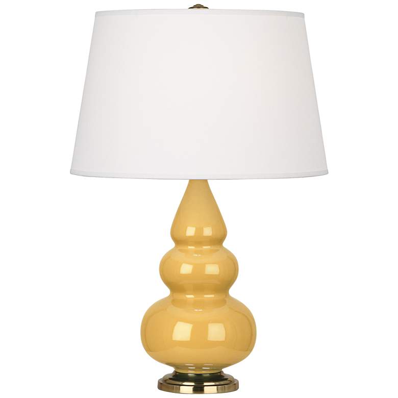 Image 1 Robert Abbey 24 1/2" Triple Gourd Sunset Yellow Ceramic Table Lamp
