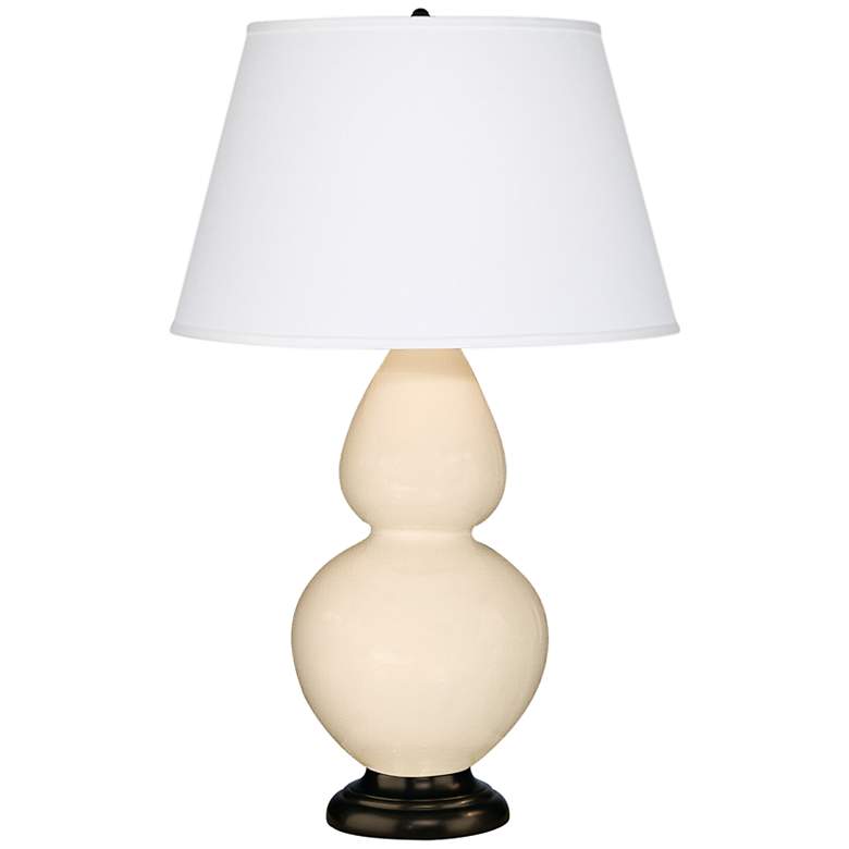 Image 1 Robert Abbey 31" Bone Ceramic and Bronze Table Lamp