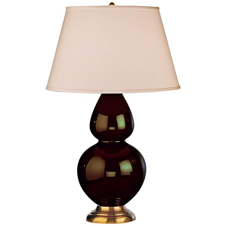 Image 1 Robert Abbey 31 inch Dark Brown Ceramic and Brass Table Lamp