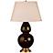 Robert Abbey 31" Dark Brown Ceramic and Brass Table Lamp