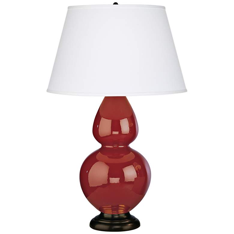 Image 1 Robert Abbey 31 inch High Bronze and Oxblood Red Ceramic Table Lamp