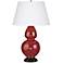 Robert Abbey 31" High Bronze and Oxblood Red Ceramic Table Lamp