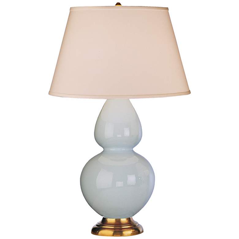 Image 1 Robert Abbey 31" Light Blue Ceramic and Brass Table Lamp