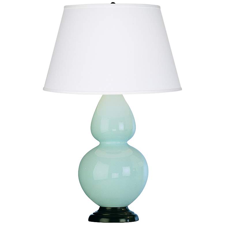 Image 1 Robert Abbey 31" Light Blue Ceramic and Bronze Table Lamp