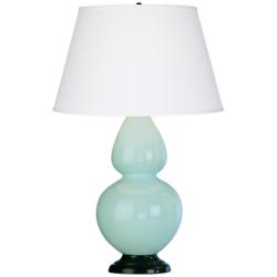 Robert Abbey 31&quot; Light Blue Ceramic and Bronze Table Lamp