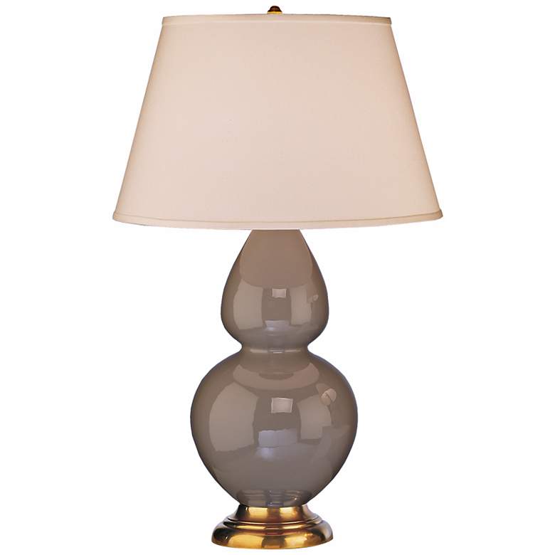 Image 1 Robert Abbey 31" Taupe Ceramic and Brass Table Lamp