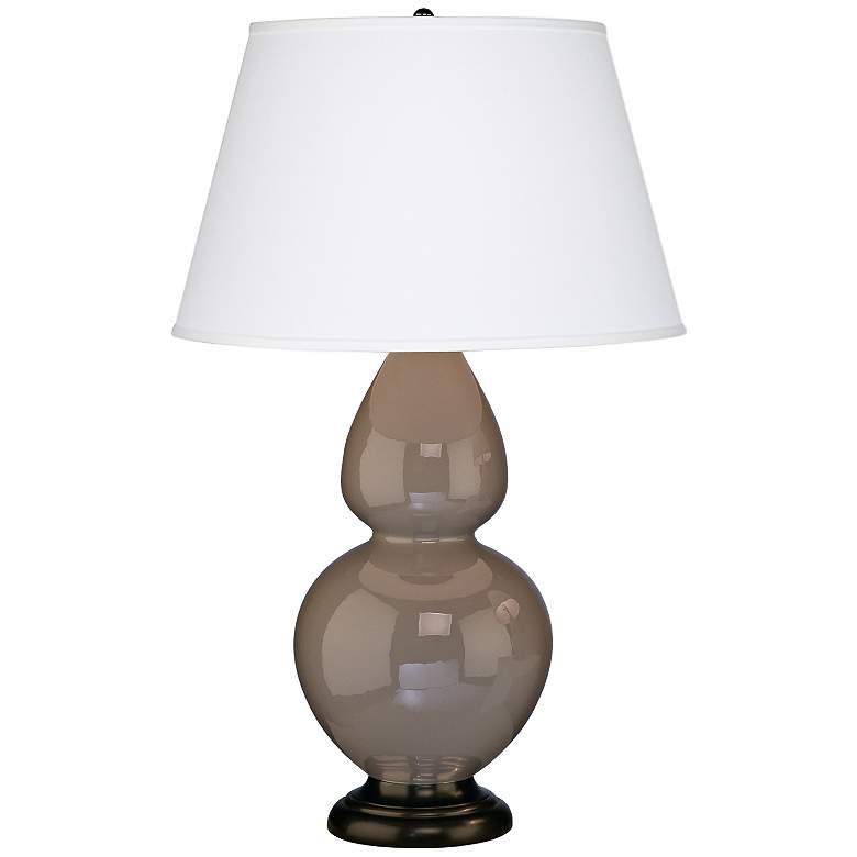 Image 1 Robert Abbey 31" Taupe Ceramic and Bronze Table Lamp