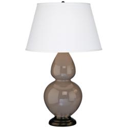Robert Abbey 31&quot; Taupe Ceramic and Bronze Table Lamp