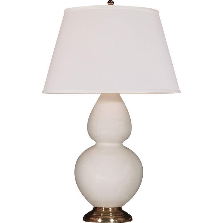 Image 1 Robert Abbey 31" White Ceramic and Brass Table Lamp