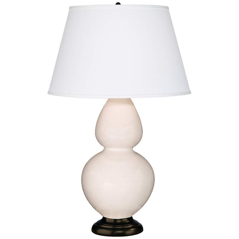 Image 1 Robert Abbey 31" White Ceramic and Bronze Table Lamp