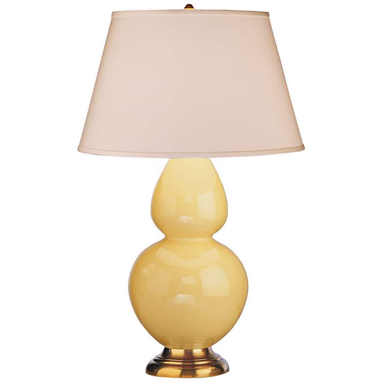 Image 1 Robert Abbey 31 inch Yellow Ceramic and Brass Table Lamp
