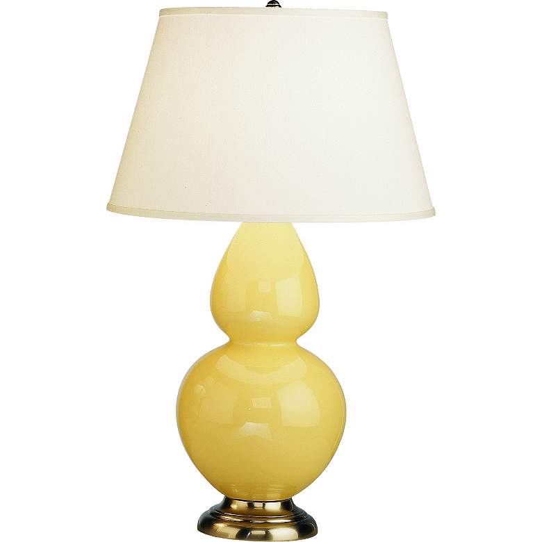 Image 1 Robert Abbey 31" Yellow Ceramic and Silver Table Lamp