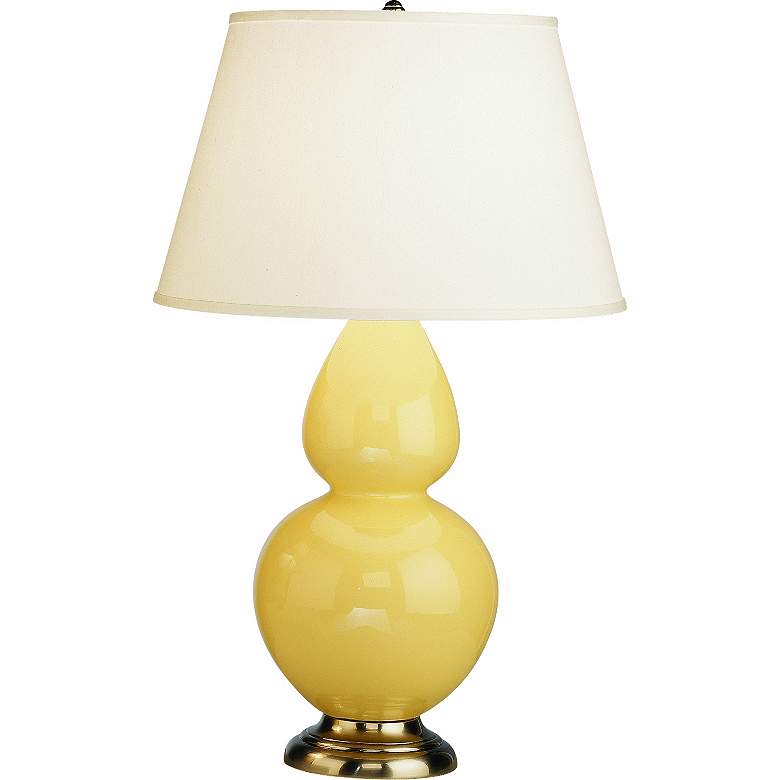 Image 1 Robert Abbey 31 inch Yellow Ceramic and Silver Table Lamp