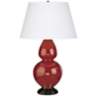 Robert Abbey 31" Oxblood Red Ceramic and Bronze Table Lamp
