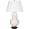 Robert Abbey 31" White Ceramic and Bronze Table Lamp