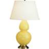 Robert Abbey 31" Yellow Ceramic and Silver Table Lamp
