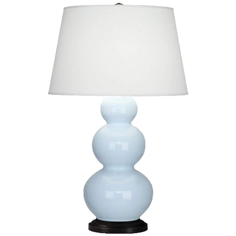 Image 1 Robert Abbey 32 3/4" High Ceramic Baby Blue Triple Gourd Table Lamp