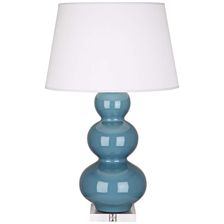 Image 1 Robert Abbey 33" High Modern Triple Gourd Steel Blue Table Lamp