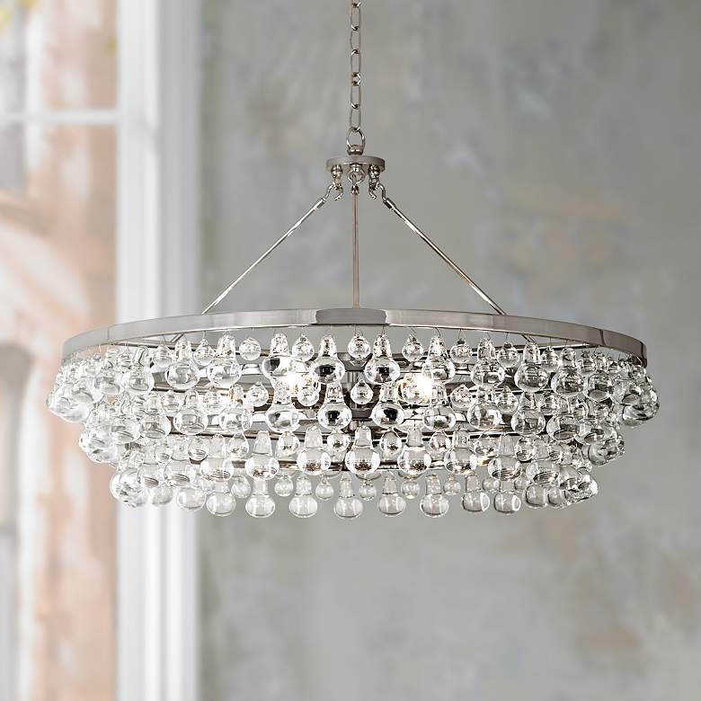 Image 1 Robert Abbey 35"W Bling 6-Light Large Crystal Chandelier