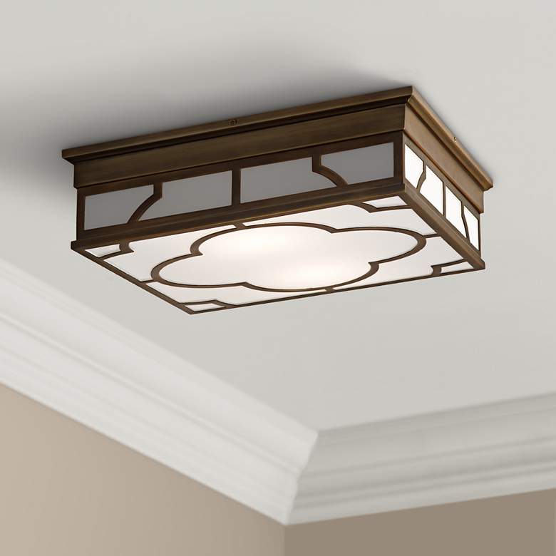 Image 1 Robert Abbey Addison 15 3/4" Wide Brass Ceiling Light.