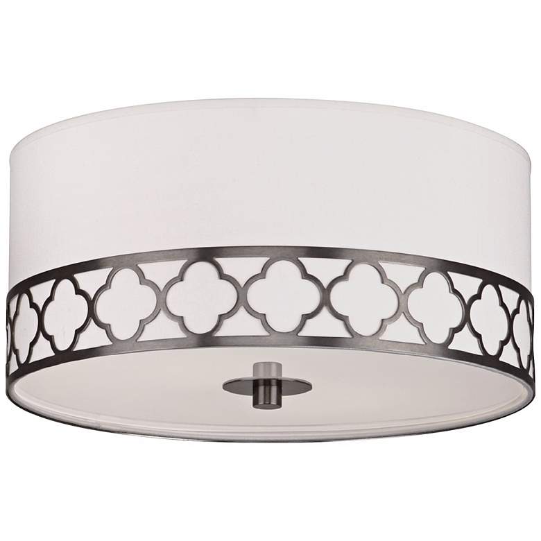 Image 1 Robert Abbey Addison 17 1/2" Wide Nickel Round Ceiling Light