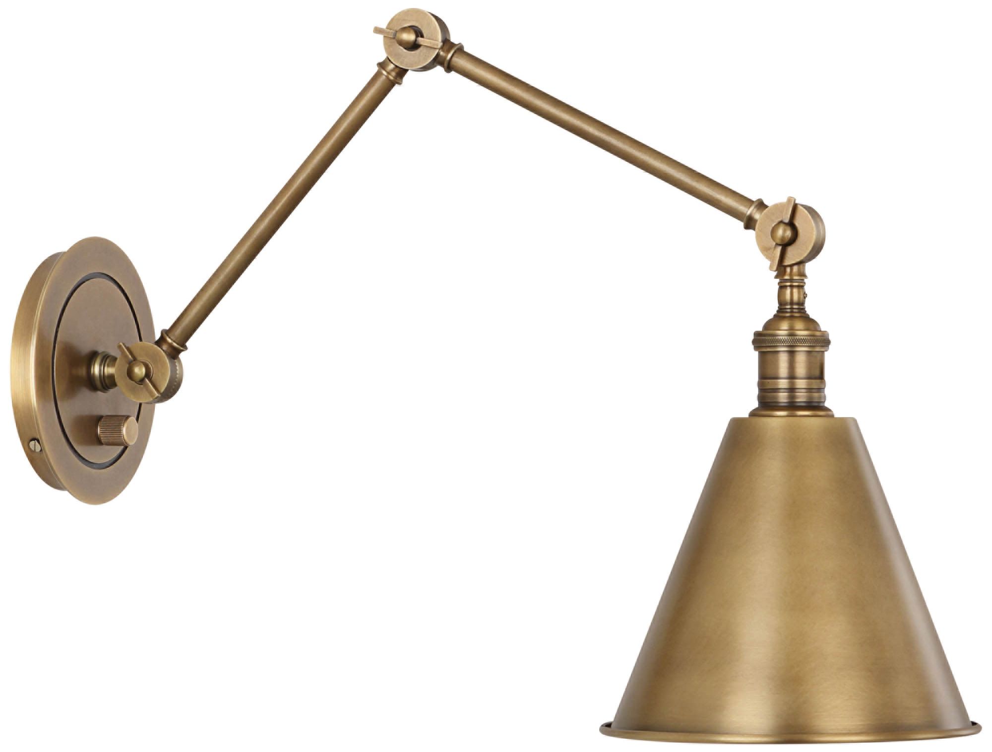 Brass swing arm wall online lamp plug in