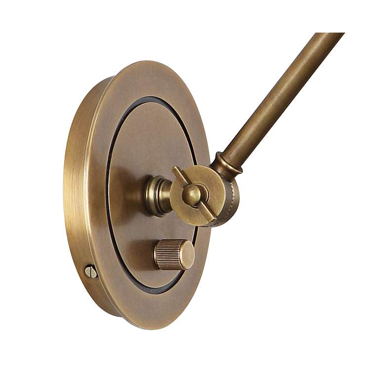 Image 3 Robert Abbey Alloy Warm Brass Plug-In Swing Arm Wall Lamp with Cord Cover more views