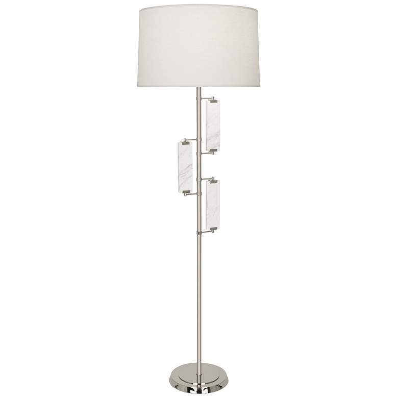 Image 1 Robert Abbey Alston 61 1/2 inch Marble and Polished Nickel Floor Lamp