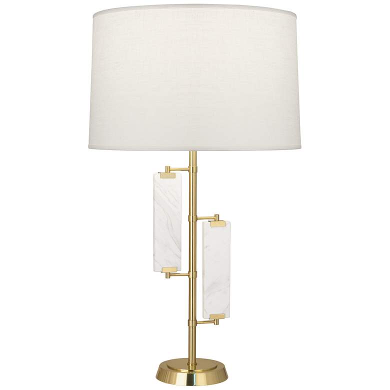 Image 1 Robert Abbey Alston Brass and Marble Accents Modern Table Lamp