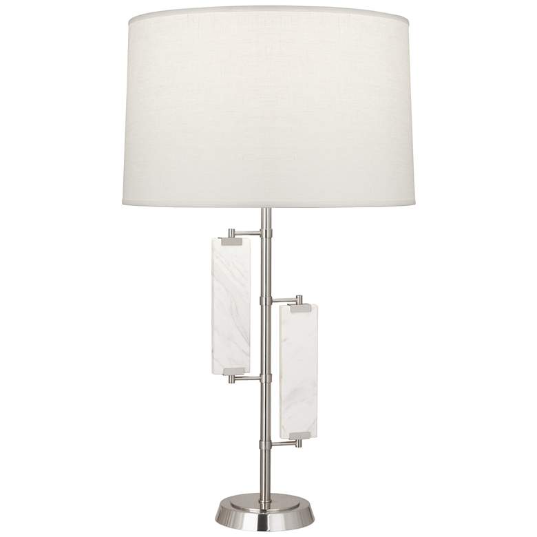 Image 1 Robert Abbey Alston Nickel and Marble Accents Modern Table Lamp