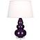 Robert Abbey Amethyst Triple Gourd Ceramic Table Lamp