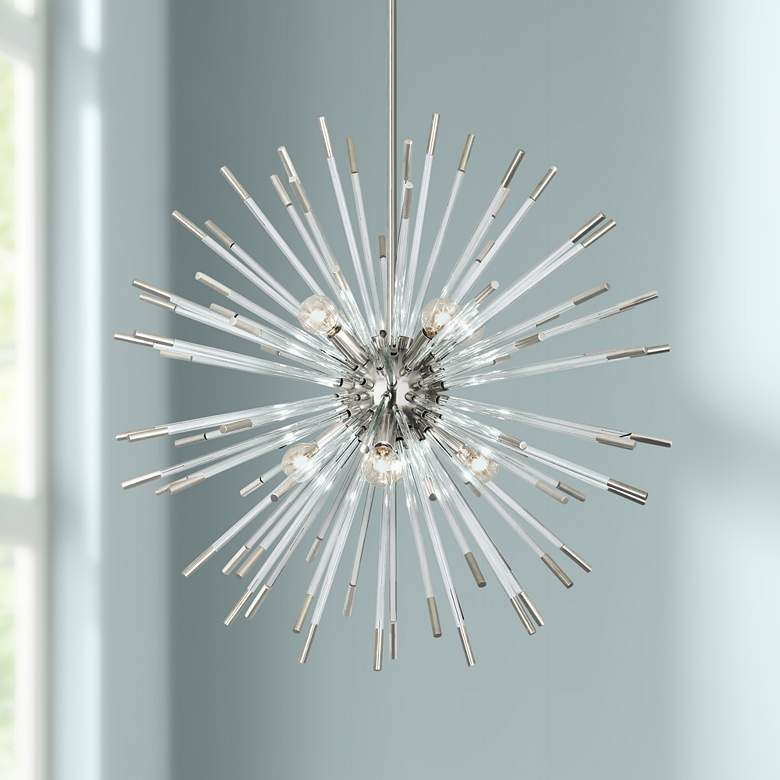 Image 1 Robert Abbey Andromeda 28 inchW Polished Nickel Pendant Light