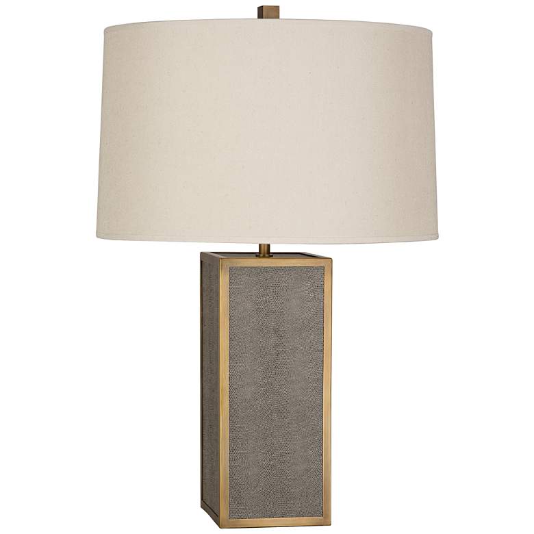 Image 1 Robert Abbey Anna 28 3/4" Faux Snakeskin Brass Rectangle Table Lamp