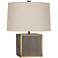 Robert Abbey Anna Faux Snakeskin and Brass Cube Accent Lamp