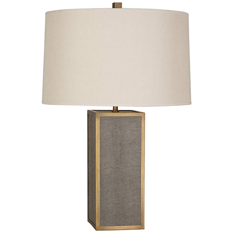 Image 1 Robert Abbey Anna Faux Snakeskin Brass Rectangle Table Lamp