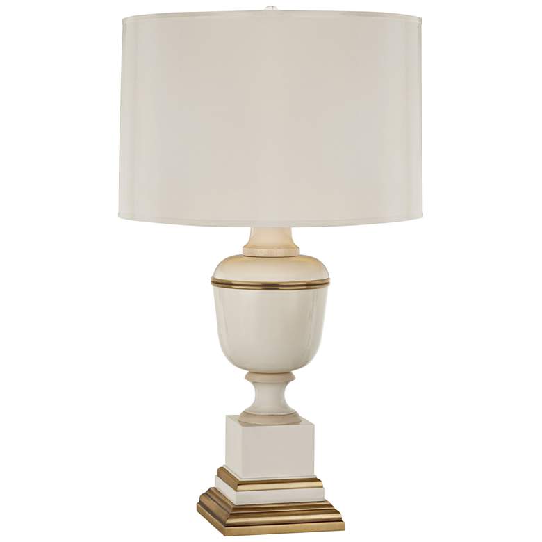 Image 1 Robert Abbey Annika 24" Painted Parchment Ivory White Accent Lamp