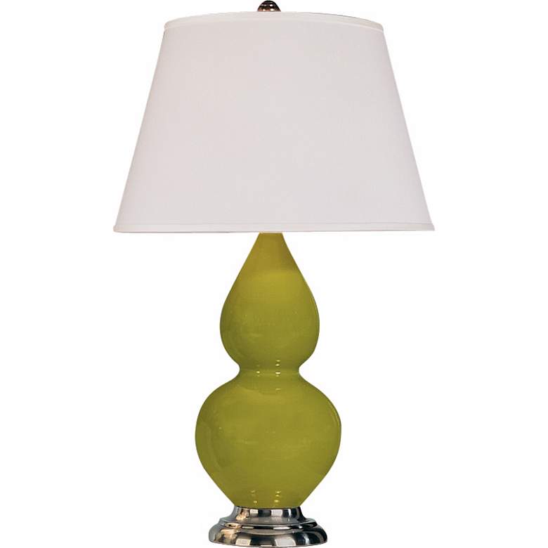 Image 1 Robert Abbey Apple Green and Silver Double Gourd Ceramic Table Lamp