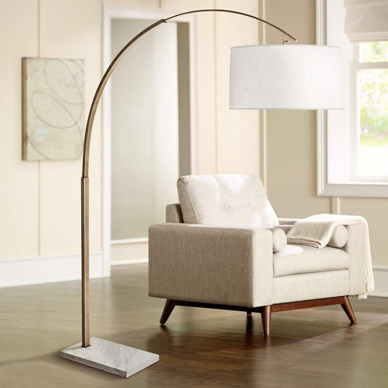 Image 1 Robert Abbey Archer 66 1/2" High Warm Brass Modern Arc Floor Lamp