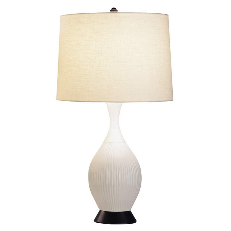 Image 1 Robert Abbey Ariel Glazed Ceramic Lily White Table Lamp