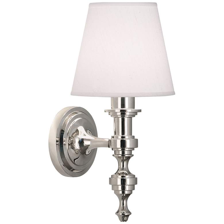 Image 1 Robert Abbey Arthur 15 inch Classic White Shade Polished Nickel Sconce