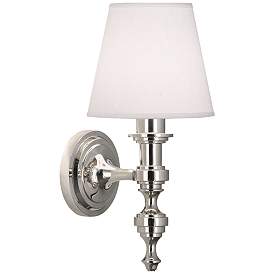 Image1 of Robert Abbey Arthur 15" Classic White Shade Polished Nickel Sconce