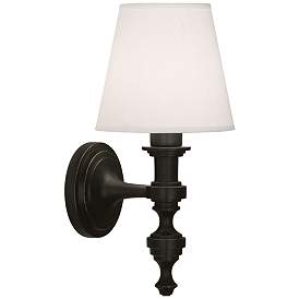 Image1 of Robert Abbey Arthur 15" High Deep Patina Bronze Wall Sconce